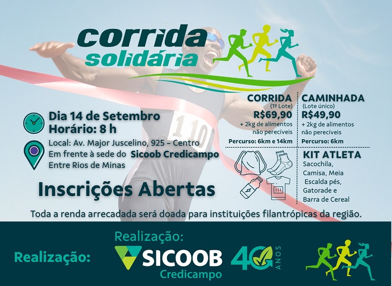 Imagem CORRIDA SOLIDÁRIA E CAMINHADA SICOOB CREDICAMPO