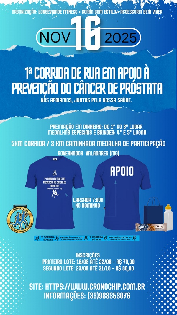 Imagem I CORRIDA DE RUA EM PREVENÇÃO AO CANCER DE PROSTATA