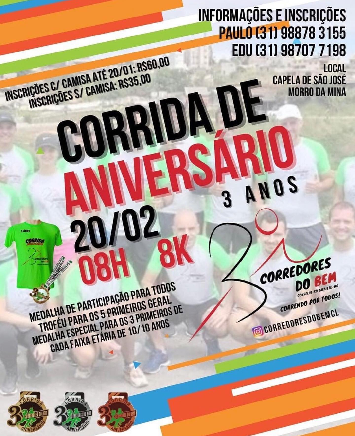 Imagem CORRIDA ANIVERSÁRIO - 3 ANOS CORREDORES DO BEM