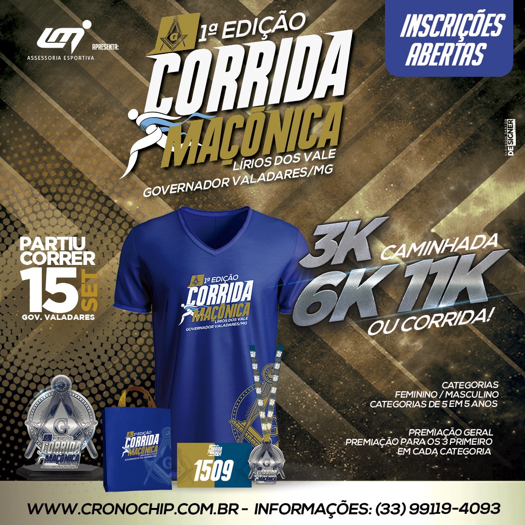 Imagem CORRIDA MAÇÔNICA - LÍRIOS DO VALE 2019