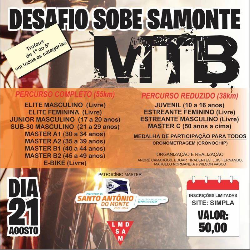 Imagem DESAFIO SOBE SAMONTE DE MTB